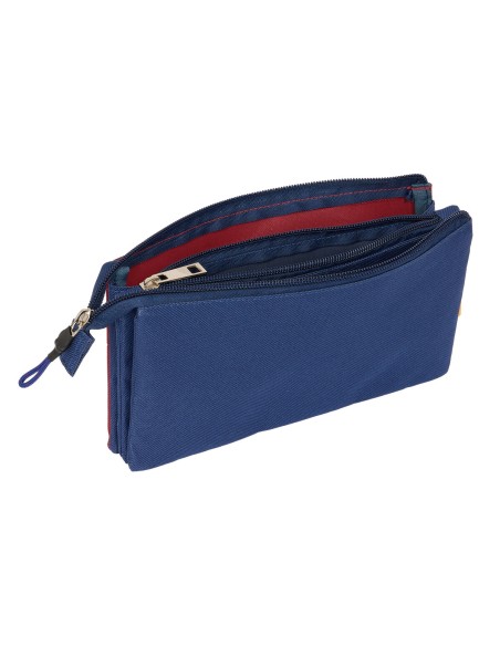Trousse Fourre-Tout Triple Kings League Jijantes Bordeaux Blue marine 22 x 12 x 3 cm