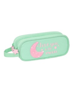 Trousse Fourre-Tout Double BlackFit8 Moon Vert 21 x 8 x 6 cm