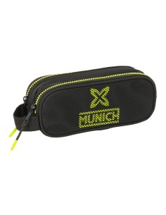 Trousse Fourre-Tout Double Munich Beat Noir 21 x 8 x 6 cm