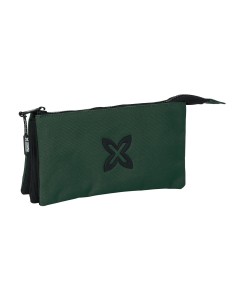 Trousse Fourre-Tout Triple Munich Verde Vert 22 x 12 x 3 cm