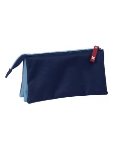 Trousse Fourre-Tout Triple Munich Royal Bleu 22 x 12 x 3 cm 2