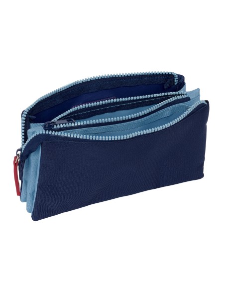 Trousse Fourre-Tout Triple Munich Royal Bleu 22 x 12 x 3 cm