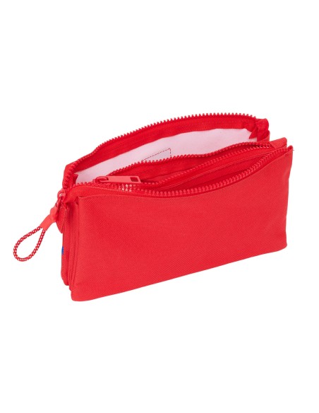 Trousse Fourre-Tout Triple Atlético Madrid Rouge 22 x 12 x 3 cm