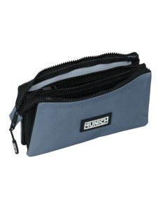 Trousse Fourre-Tout Triple Munich Basic Gris 22 x 12 x 3 cm 2