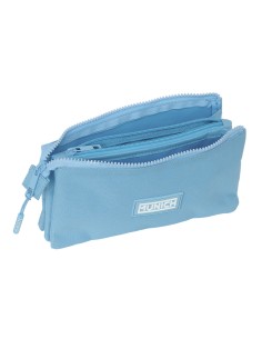 Trousse Fourre-Tout Triple Munich Basic Bleu 22 x 12 x 3 cm 2