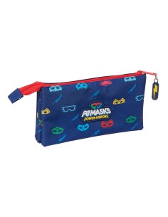 Trousse Fourre-Tout Triple PJ Masks Ready Blue marine 22 x 12 x 3 cm 2