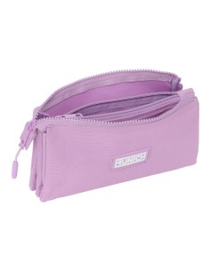 Trousse Fourre-Tout Triple Munich Basic Lila 22 x 12 x 3 cm 2