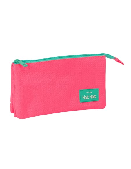 Trousse Fourre-Tout Triple Nait Nait Rosa fluor Rose 22 x 12 x 3 cm