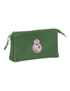 Trousse Fourre-Tout Triple Real Madrid C.F. Kaki 22 x 12 x 3 cm