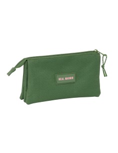 Trousse Fourre-Tout Triple Real Madrid C.F. Kaki 22 x 12 x 3 cm 2