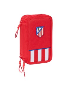Pochette à crayons triple Atlético Madrid Rouge 12,5 x 19,5 x 5,5 cm 36 Pièces