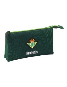 Trousse Fourre-Tout Triple Real Betis Balompié Vert 22 x 12 x 3 cm