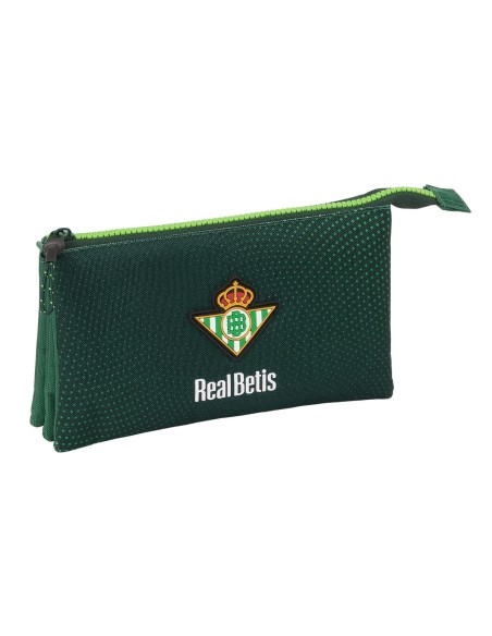 Trousse Fourre-Tout Triple Real Betis Balompié Vert 22 x 12 x 3 cm