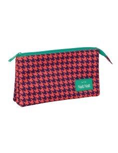 Fourre-tout Nait Nait Pata de gallo coral Corail 22 x 12 x 3 cm