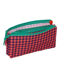 Fourre-tout Nait Nait Pata de gallo coral Corail 22 x 12 x 3 cm 2