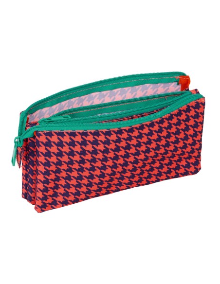 Fourre-tout Nait Nait Pata de gallo coral Corail 22 x 12 x 3 cm