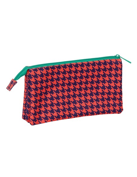 Fourre-tout Nait Nait Pata de gallo coral Corail 22 x 12 x 3 cm