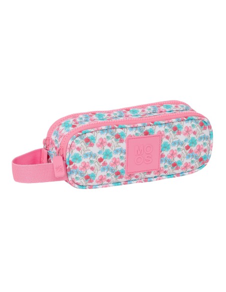Trousse Fourre-Tout Double Moos Flores Multicouleur 21 x 8 x 6 cm