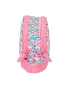 Trousse Fourre-Tout Double Moos Flores Multicouleur 21 x 8 x 6 cm 2
