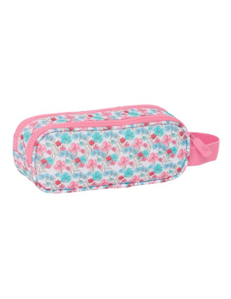 Trousse Fourre-Tout Double Moos Flores Multicouleur 21 x 8 x 6 cm
