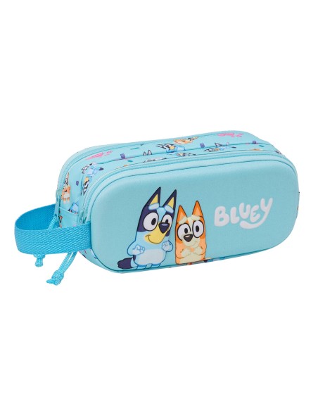Trousse Fourre-Tout Double Bluey Bleu ciel 21 x 8 x 6 cm