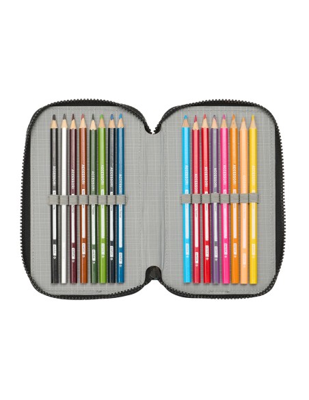 Pochette à crayons triple Teenage Mutant Ninja Turtles Noir Gris 12,5 x 19,5 x 5,5 cm 36 Pièces
