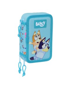 Pochette à crayons triple Bluey Bleu ciel 12,5 x 19,5 x 5,5 cm 36 Pièces