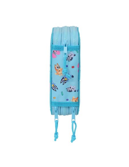 Pochette à crayons triple Bluey Bleu ciel 12,5 x 19,5 x 5,5 cm 36 Pièces