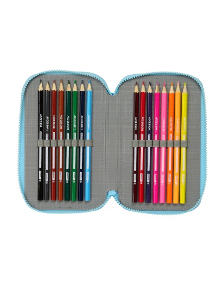Pochette à crayons triple Bluey Bleu ciel 12,5 x 19,5 x 5,5 cm 36 Pièces