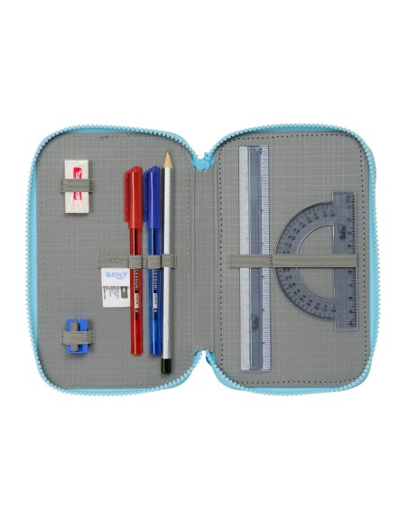 Pochette à crayons triple Bluey Bleu ciel 12,5 x 19,5 x 5,5 cm 36 Pièces