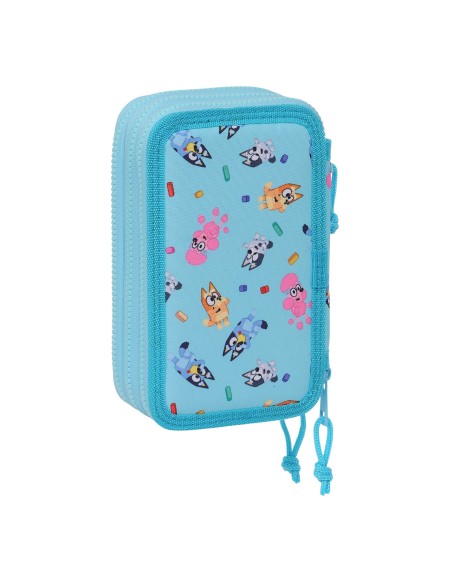 Pochette à crayons triple Bluey Bleu ciel 12,5 x 19,5 x 5,5 cm 36 Pièces