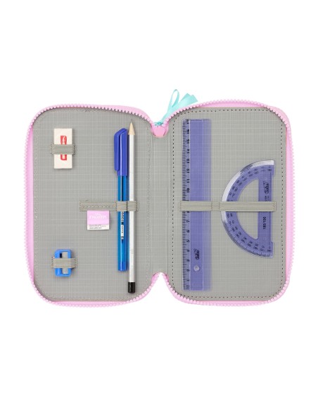 Pochette à crayons triple Frozen Cool days Violet Bleu ciel 12,5 x 19,5 x 5,5 cm 36 Pièces