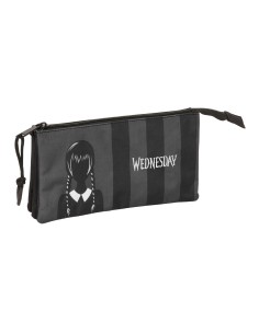 Trousse Fourre-Tout Triple Wednesday Noir 22 x 12 x 3 cm