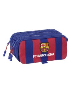 Trousse Fourre-Tout Triple F.C. Barcelona 24/25 Bordeaux Blue marine 21,5 x 10 x 8 cm