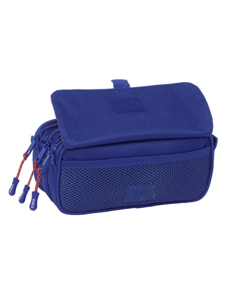 Trousse Fourre-Tout Triple F.C. Barcelona 24/25 Bordeaux Blue marine 21,5 x 10 x 8 cm