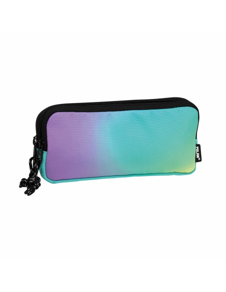 Trousse Fourre-Tout Triple Milan Sunset Vert 22 x 11 x 6,5 cm