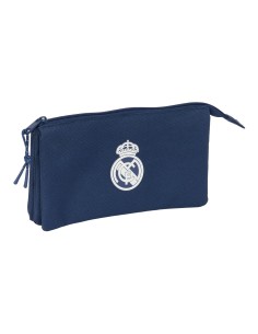 Trousse Fourre-Tout Triple Real Madrid C.F. Blue marine 22 x 12 x 3 cm