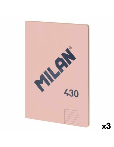 Carnet Milan 430 Rose A4 48 Volets 21 x 29,7 cm (3 Unités)