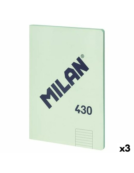 Carnet Milan 430 Vert A4 48 Volets 21 x 29,7 cm (3 Unités)