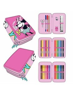 Trousse d'écolier Minnie Mouse Fuchsia 12,5 x 6,5 x 19,5 cm
