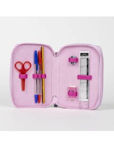 Trousse d'écolier Minnie Mouse Fuchsia 12,5 x 6,5 x 19,5 cm 2