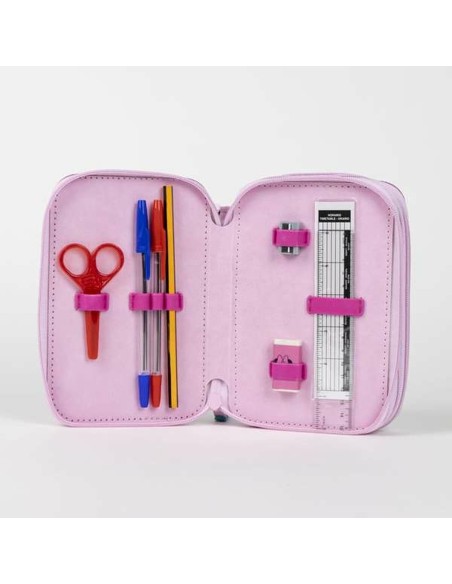 Trousse d'écolier Minnie Mouse Fuchsia 12,5 x 6,5 x 19,5 cm