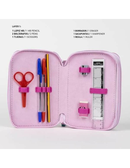Trousse d'écolier Minnie Mouse Fuchsia 12,5 x 6,5 x 19,5 cm
