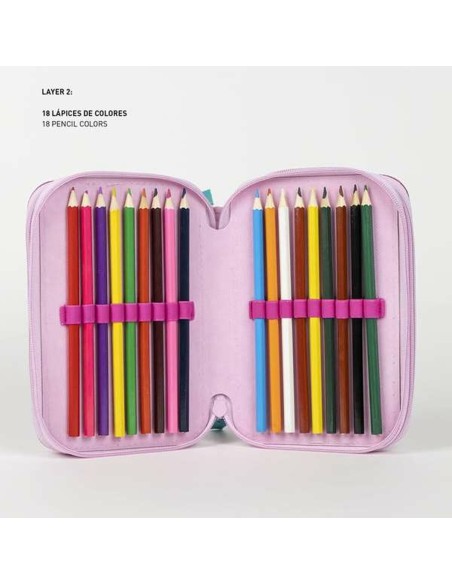 Trousse d'écolier Minnie Mouse Fuchsia 12,5 x 6,5 x 19,5 cm