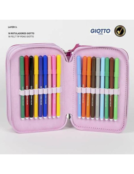 Trousse d'écolier Minnie Mouse Fuchsia 12,5 x 6,5 x 19,5 cm