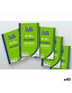 Bloc de Notes Blanc A4 100 Volets (40 Unités)