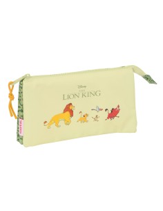 Trousse Fourre-Tout Triple Mufasa Vert Beige 22 x 12 x 3 cm