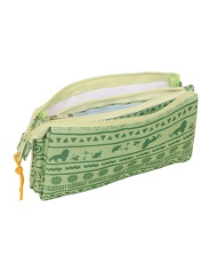 Trousse Fourre-Tout Triple Mufasa Vert Beige 22 x 12 x 3 cm 2