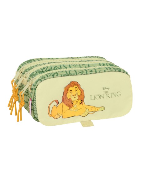 Trousse Fourre-Tout Triple Mufasa Vert Beige 21,5 x 10 x 8 cm
