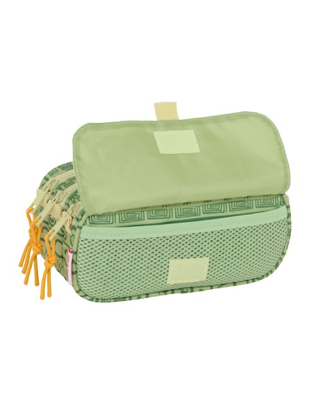 Trousse Fourre-Tout Triple Mufasa Vert Beige 21,5 x 10 x 8 cm